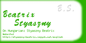 beatrix styaszny business card